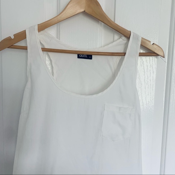 DOTTI | White Long Length Singlet Top - Picture 2 of 3